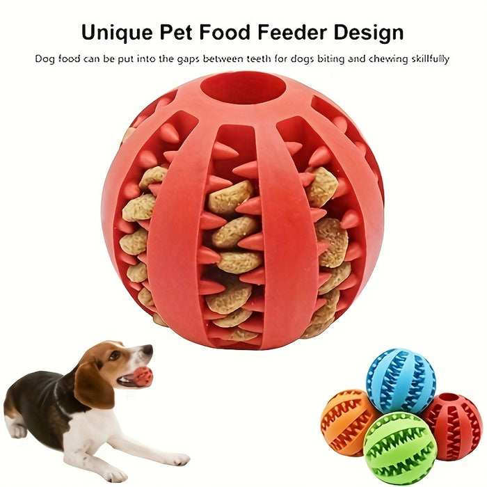 1pc Interactive Rubber Chew Toy for Small Dogs: Durable & Tooth-Cleaning Ball for Puppy Playtime