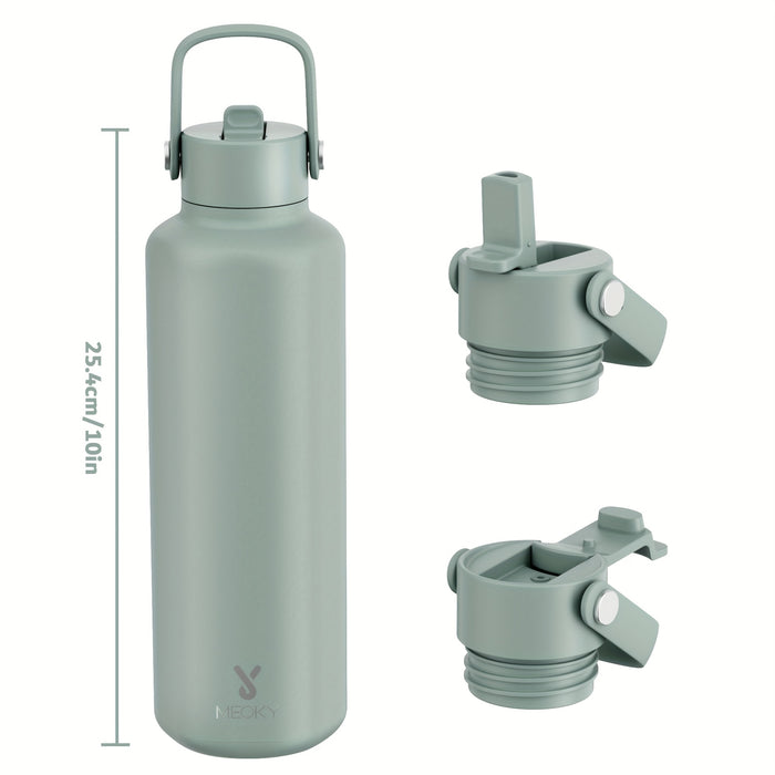 Meoky 24oz Hexagonal Insulated Stainless Steel Water Bottle - Leakproof, BPA-Free, Keeps Drinks Cold for 24 Hours, with Lid & Spout, Portable with Handle - Ideal for Sports, Fitness, Hiking, Driving - Great Thanksgiving & Chr