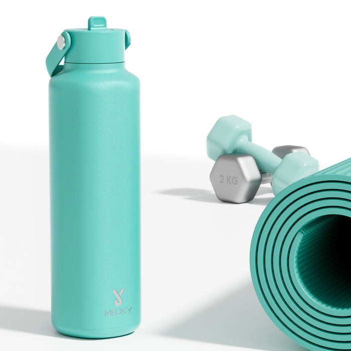 Meoky 24oz Hexagonal Insulated Stainless Steel Water Bottle - Leakproof, BPA-Free, Keeps Drinks Cold for 24 Hours, with Lid & Spout, Portable with Handle - Ideal for Sports, Fitness, Hiking, Driving - Great Thanksgiving & Chr