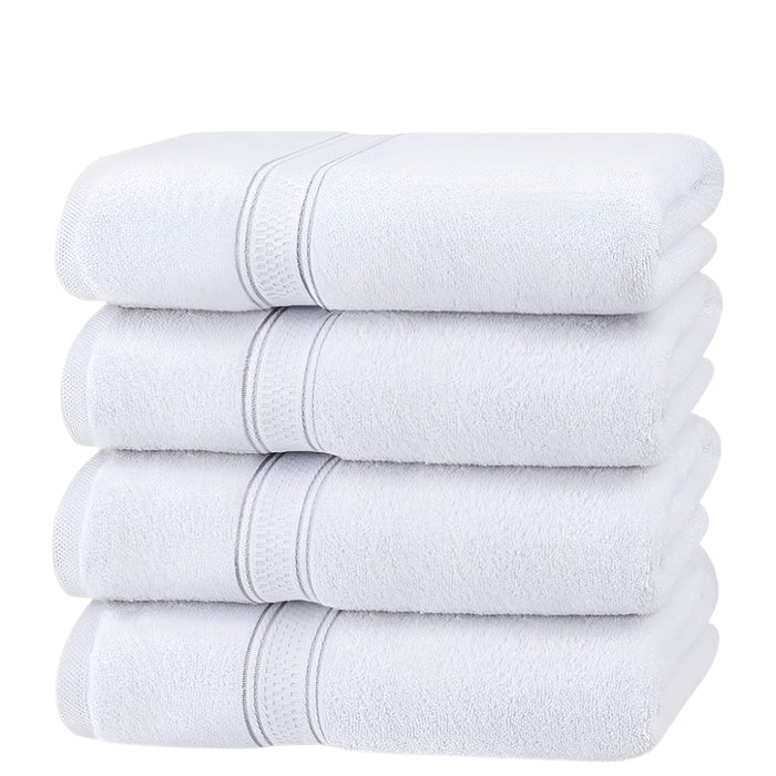 4-Pack Luxurious Cotton Hand Towels - Woven Face Towels, Highly Absorbent, Soft & Skin-Friendly for Home, Hotel, Spa