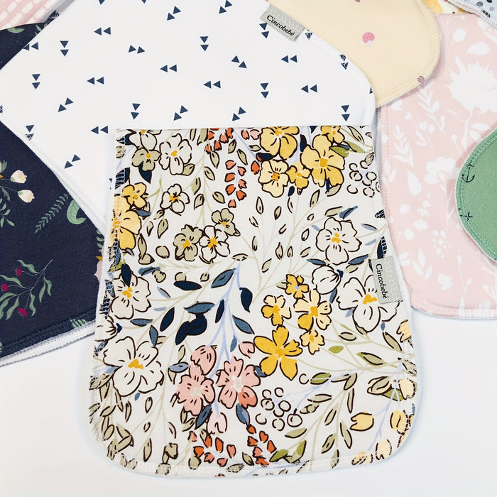 Cincobebé 5-pack Of Super Soft Burp Cloths For Newborns - Absorbent And Breathable With Cute Cartoon Unisex Design