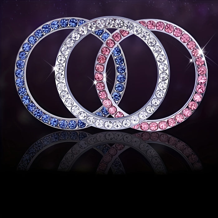 Car One-Button Start Rhinestone Ignition Ring Decoration, Thanksgiving Christmas New Year Gift