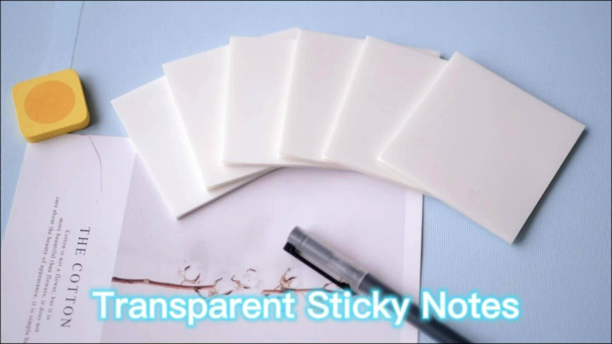 1pc 50 sheets 50-Sheet Transparent Sticky Notes: Waterproof Self-Adhesive Translucent Notes for Books, Journals, and Office Use
