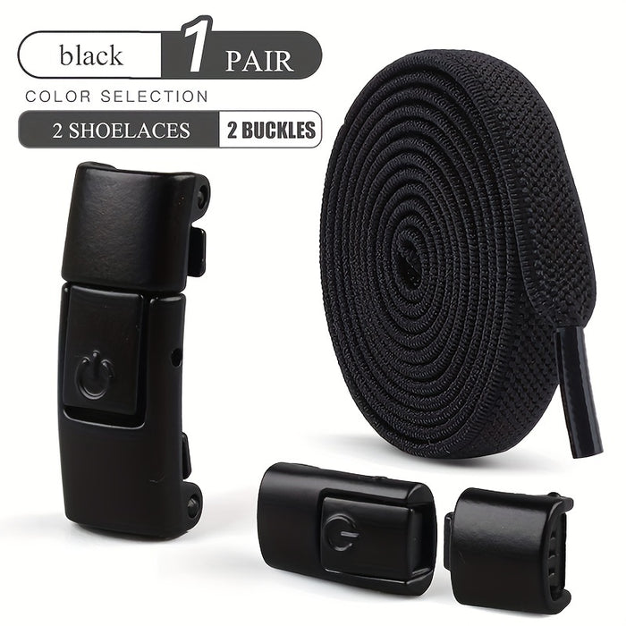 1 pair 2pcs 2pcs 2-Pack Free-Tie Shoelaces with Buckles for Sneakers and Canvas Shoes