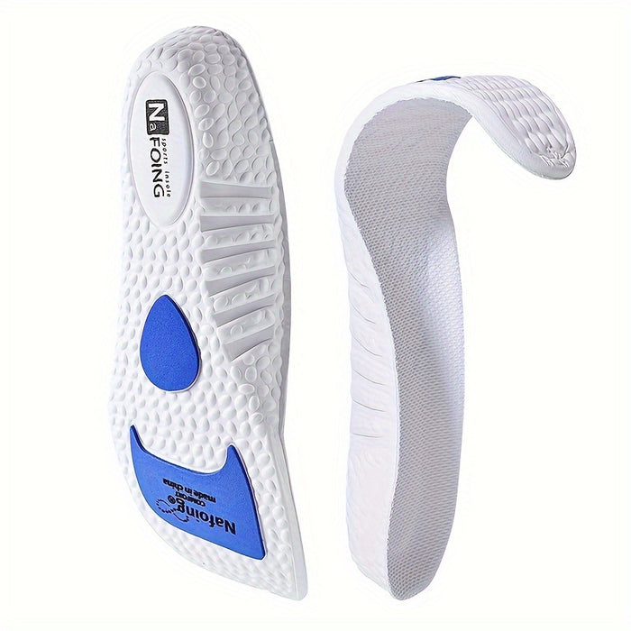 1 Pair COSYLEE High-Elasticity Arch Support Insoles for Running Shoes - Durable EVA Material, Black with Blue Accents, Textured Comfort Design, Ideal for Sports & Casual Footwear, Shoe Accessories
