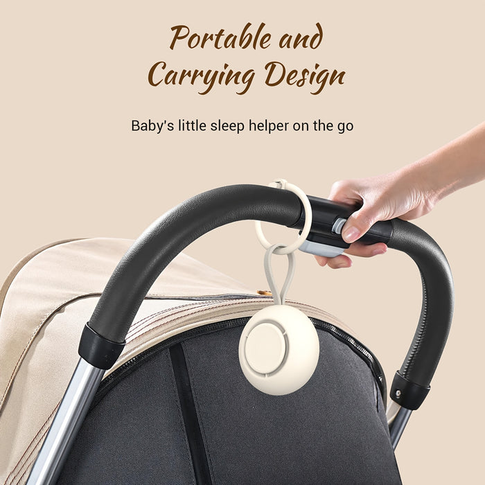 Portable Baby Sound Machine [White Noise For Babies Kids Adults][Baby Sleep Soother][12 Soothing Sounds] 15 Hours Battery Life, Registry Gift, Baby Shower, Clips On Baby Stroller