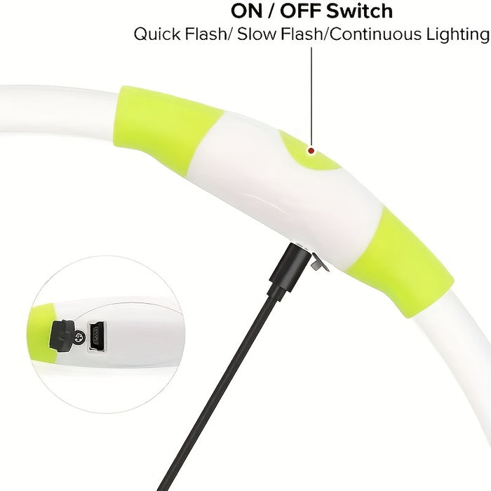 Rechargeable LED Dog Collar with Anti-Loss Feature, Bright Night Light for Dogs