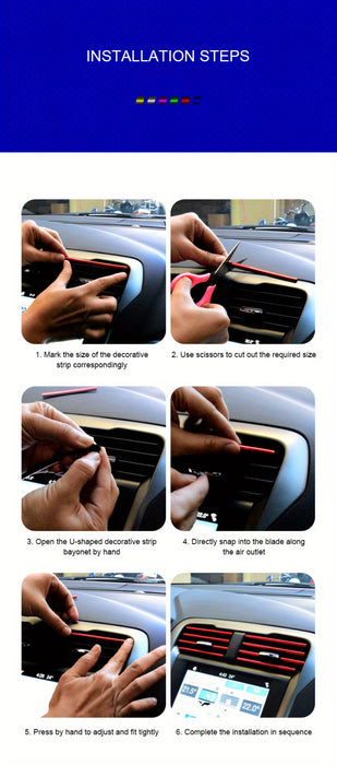 10pcs 10 Pcs Car Air Conditioner Outlet Decorative U-Shape Moulding Trim for Car Styling Door Edge Corner Protector