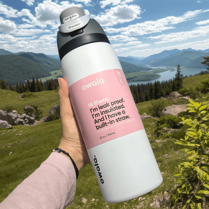 Owala freesip 32oz Stainless Steel Vacuum Insulated Tumbler with Straw Lid & Handle - Double-Wall Thermal Cup, Leakproo Travel, Office Reusable Insulated Bottle for Hot/Cold Drinks, Gym, Travel, Office Available in multiple c