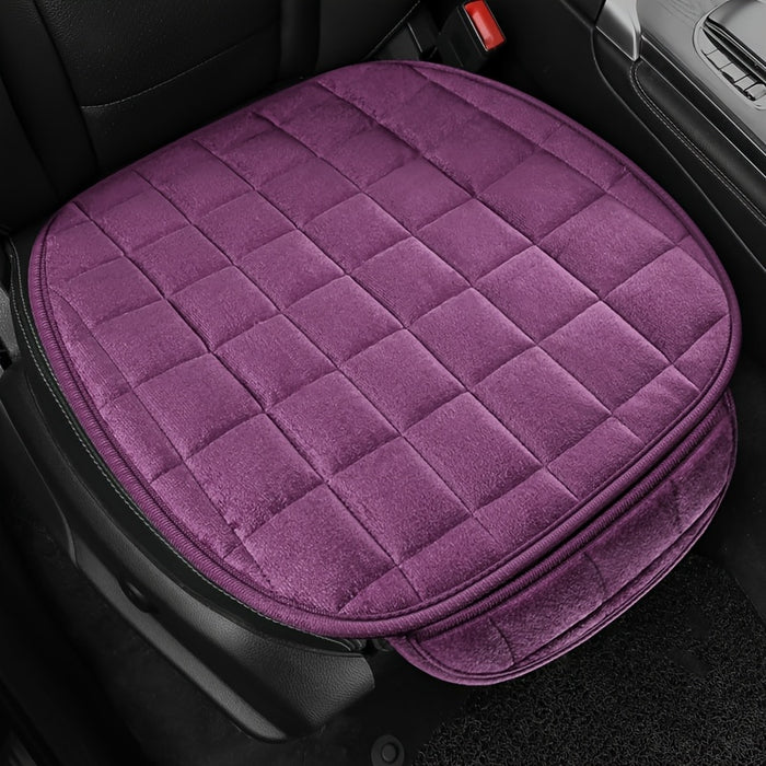 1pc Universal Oval Car Seat Cover, Anti-Slip, Breathable Polyester Fiber, Soft Sponge Filled, Lightweight, Portable, All-Season Vehicle Seat Protector, Hand Wash/Dry Clean Safe
