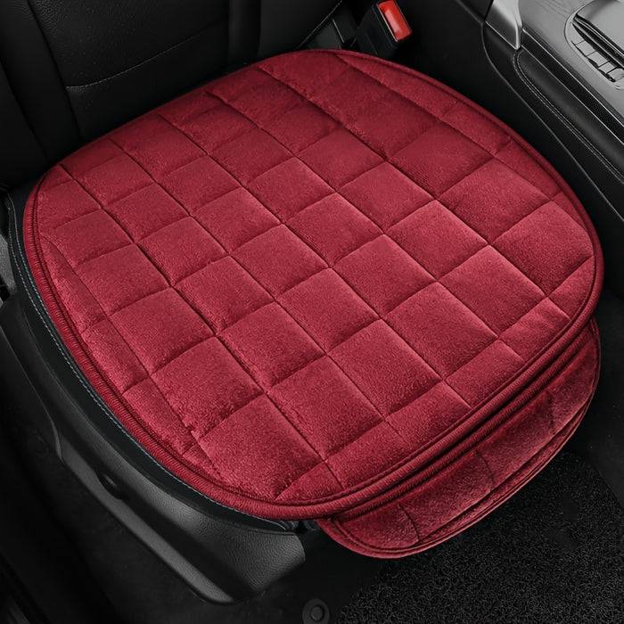 1pc Universal Oval Car Seat Cover, Anti-Slip, Breathable Polyester Fiber, Soft Sponge Filled, Lightweight, Portable, All-Season Vehicle Seat Protector, Hand Wash/Dry Clean Safe