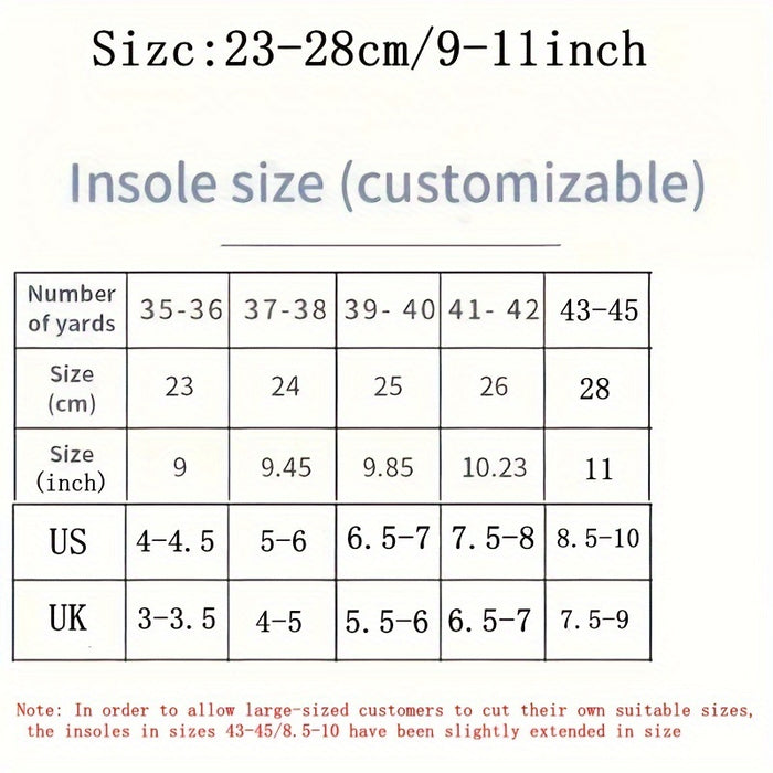 1pair Women's Comfort Insoles: Breathable, Customizable, Sweat-Absorbent Inserts for Sports & Casual Shoes (Sizes 35-45)