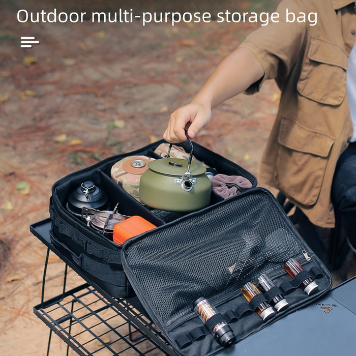 [Large Outdoor Cooking Set] 15L Large Capacity Outdoor Cooking Utensils Set - With Storage Function, Shockproof Picnic Pot And Gas Canister Storage Bag Included - Perfect for Outdoor Party, Camping, Travel