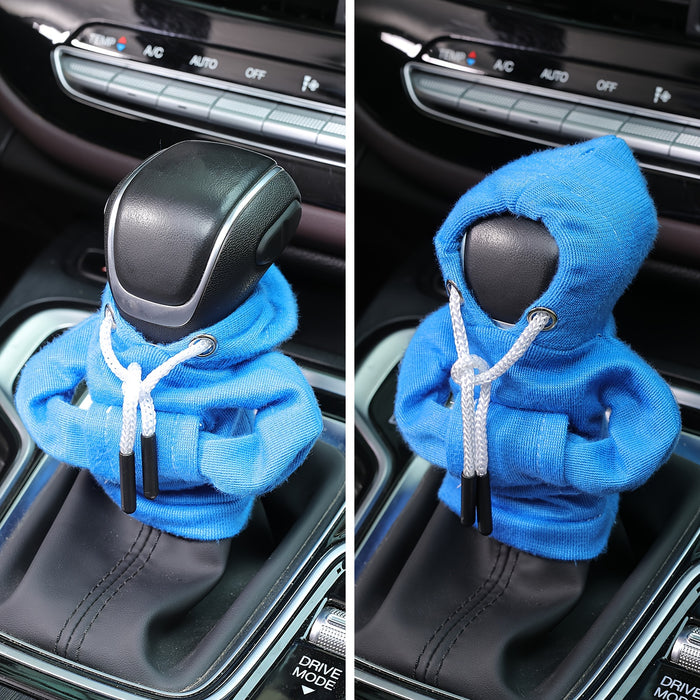Large Universal Car Gear Shift Cover Hoodie, Fashionable Mini Hooded Sweatshirt for Auto Gear Stick Shifter Knob, Interior Accessories Decor