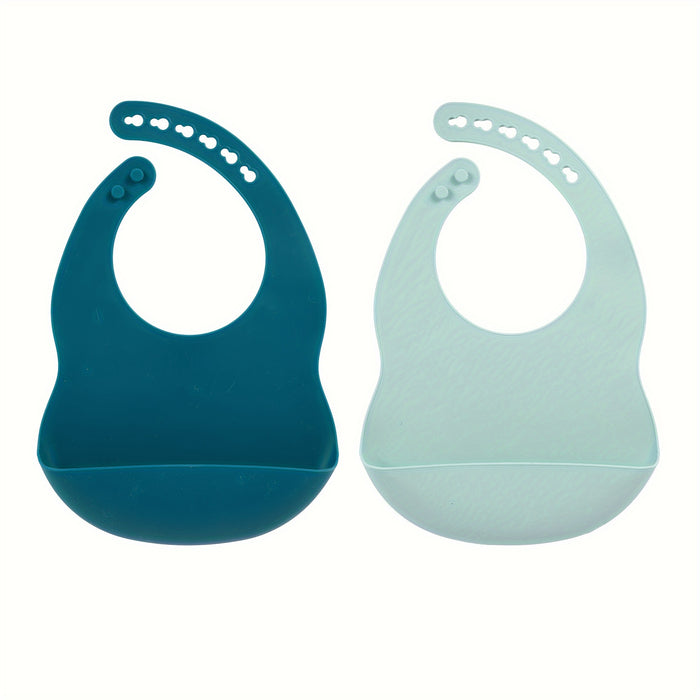 6pcs/3pcs/2pcs Combination Silicone Youngsters Bibs, BPA Free, Waterproof and Soft, Adjustable, Easy to Fold and Clean Youngsters Feeding Bibs, Suitable for Home Feeding