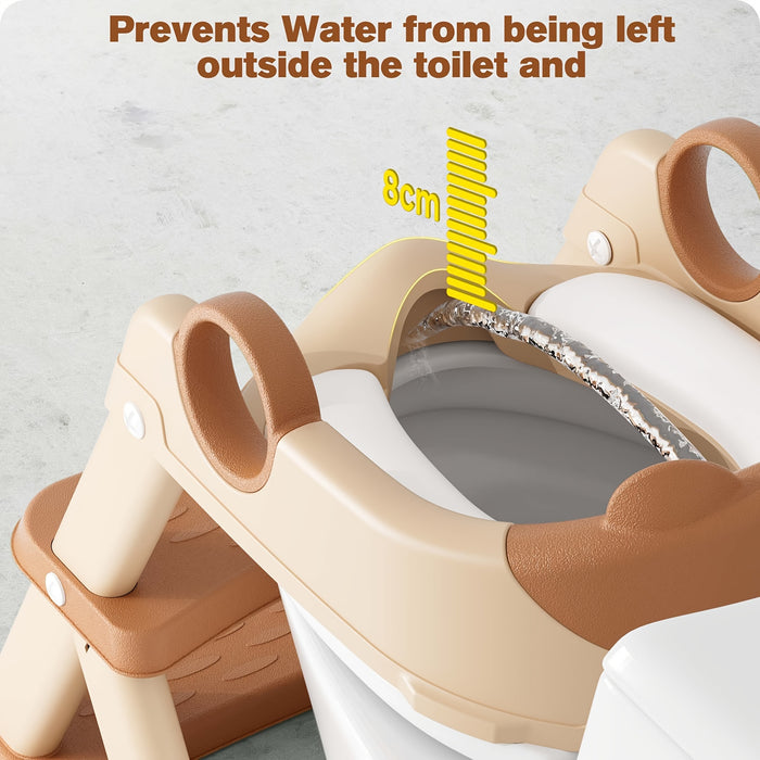 Potty Training Seat, Upgrade Toddler Toilet Seat, 2 In 1 Potty Training Toilet, Splash Guard No-Slip Pad Step Stool