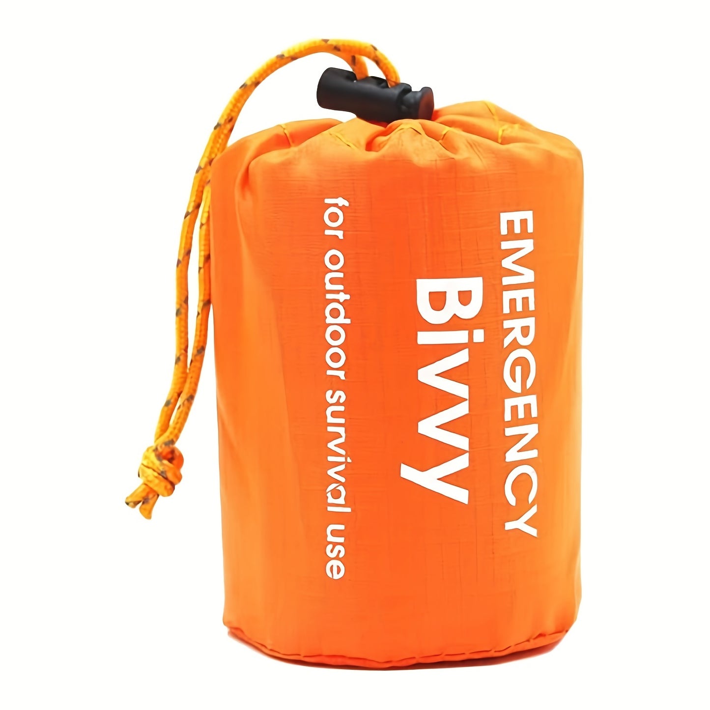 Lightweight & Portable Orange Emergency Sleeping Bag - Reusable, PE Material Survival Blanket with Drawstring Closure, Ideal for Camping, Hiking & Outdoor Rescue, 35.8x83.8 Inches, Camping Blanket