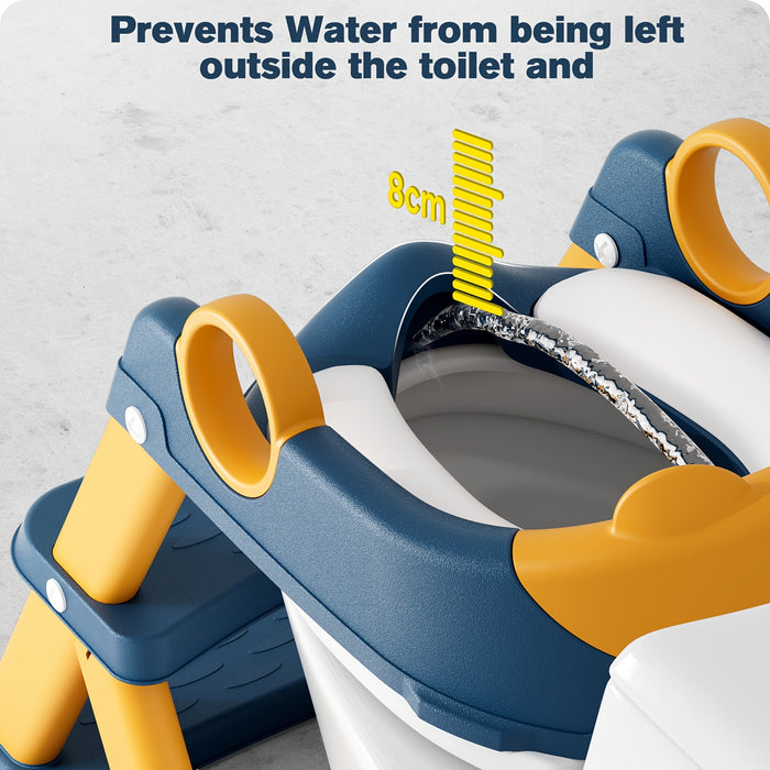 Potty Training Seat, Upgrade Toddler Toilet Seat, 2 In 1 Potty Training Toilet, Splash Guard No-Slip Pad Step Stool
