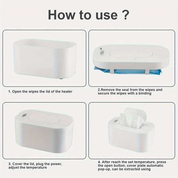 [Adjustable Temperature USB Wipe Warmer] Portable USB Youngsters Wipe Warmer with Adjustable Temperature (40-60°C) - Large Capacity, Smart Dispenser for Youngsters' Comfort & Convenience - Ideal for Home, Car, Travel - Green