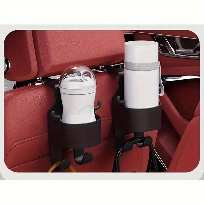 1pc Multi-Function Car Organizer with Hook, Cup Holder & Storage Box - Durable PP Material for Seat Back Drink and Phone Holder