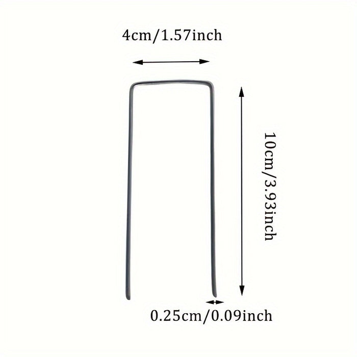 15/25pcs Galvanized Garden Landscape Pin, U-shaped Lawn Fabric Landscape Pin For Safety Garden Flower Plants Supplies, Garden Balcony Planting Supplies, Planters & Container Accessories
