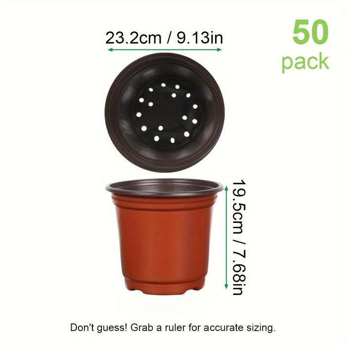 50pcs, Plastic Planter Pots For Indoor And Outdoor Plants, Lightweight Plastic Plant Pots For Seed Starting And Cultivation | Durable, Affordable, Ideal For Seed Germination And Flower Cultivation | Versatile Sizes | Extra La