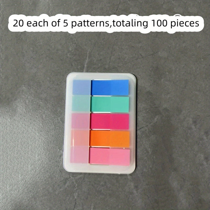 100pcs 100-Pack Portable Sticky Notes: Creative Index Markers & Note Stickers for Students, Index Cards, and Bookmarks