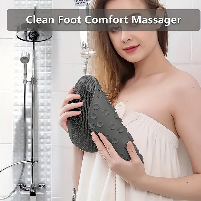 [1pc Deep Cleaning Foot Scrubber] 1pc SoftBreeze Silicone Foot Scrubber Pad with Suction Cup, Hypoallergenic Non-Slip Deep Cleaning Foot Massager for Shower, Unscented Manual Exfoliating Foot Brush for Home Bathroom Use