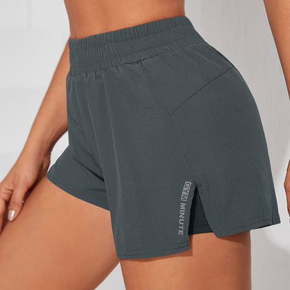 Womens Quick-Dry Casual Athletic Yoga Shorts with Pockets - Elastic Waistband, Slight Stretch Polyester Fabric, Machine Washable - Perfect for Running, Gym, Spring, Summer, and Fall Seasons