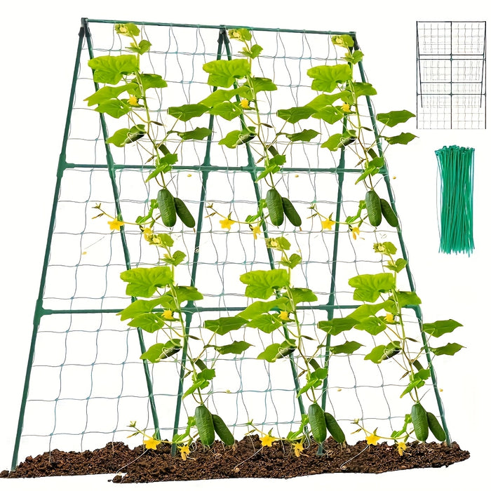 Set of 2 Sturdy PVC Garden Trellis Netting - Reliable Support for Vines, Blooms & Produce, Simple Installation, Weatherproof, Climbing Garden Rope, Ideal for Spring