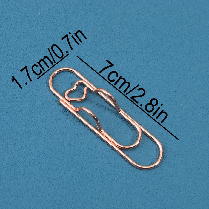 1pc/5pcs Metal Love Creative Paperclip Style Pen Holder, Simple Portable Student Notebook Holder Accessories Round Ballpoint Pen Clip