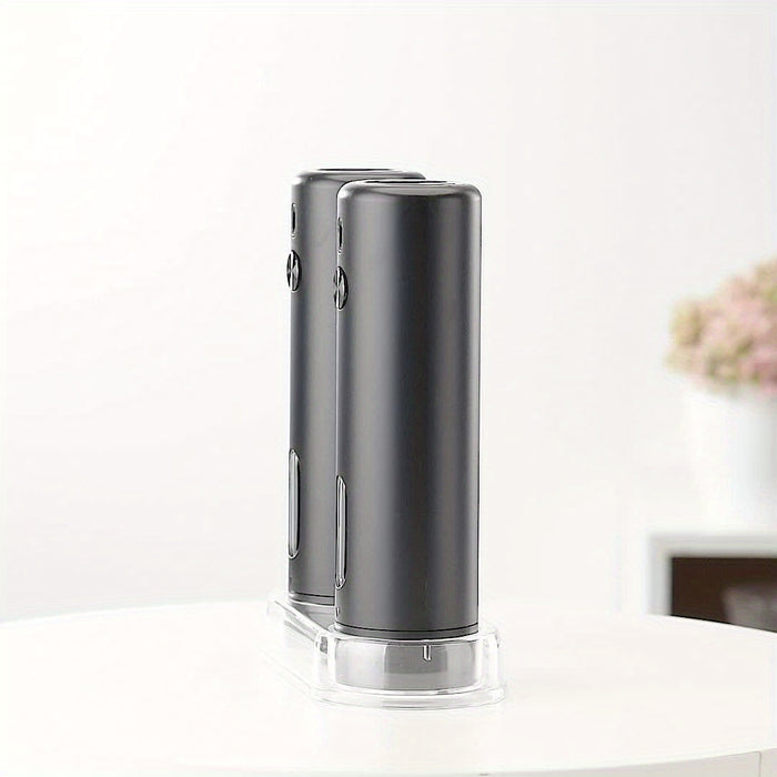 Electric Pepper Grinder Rechargeable, Automatic Salt and Pepper Mills Set with 3.72oz Container, External Adjustable Coarseness, White LED Light and One-Handed Operation for Kitchen, Outdoor, BBQ & Gift Giving