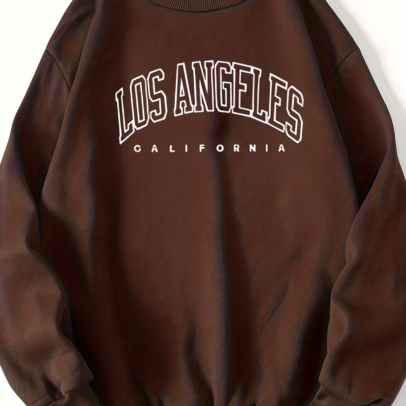 Los Angeles Print Preppy Crewneck Sweatshirt for Women, Long Sleeve Winter Fall Casual Cozy Sweatshirt