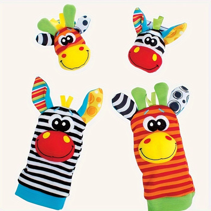 Newborn Baby Cartoon Animal Wrist Bell Rattle Socks, New Set Of And Plush Stuffed Toys, Cute And Comfortable Children'S Indoor Socks, Colourful And Diverse Styles, Gifts For Boys And Girls Doll Wrist Watch