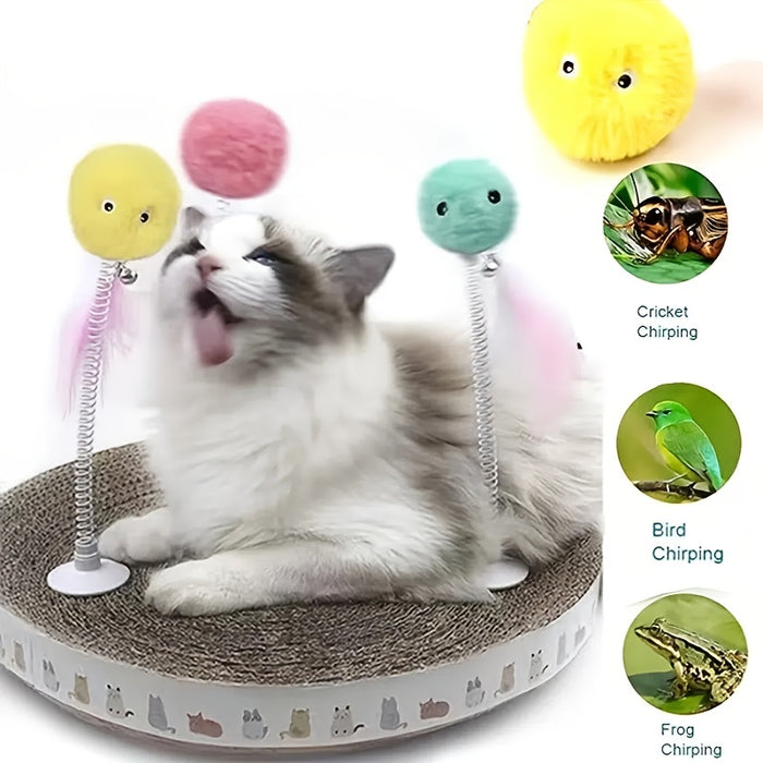 Interactive Cat Plush Ball with Squeaky Toy for Pet Training and Fun
