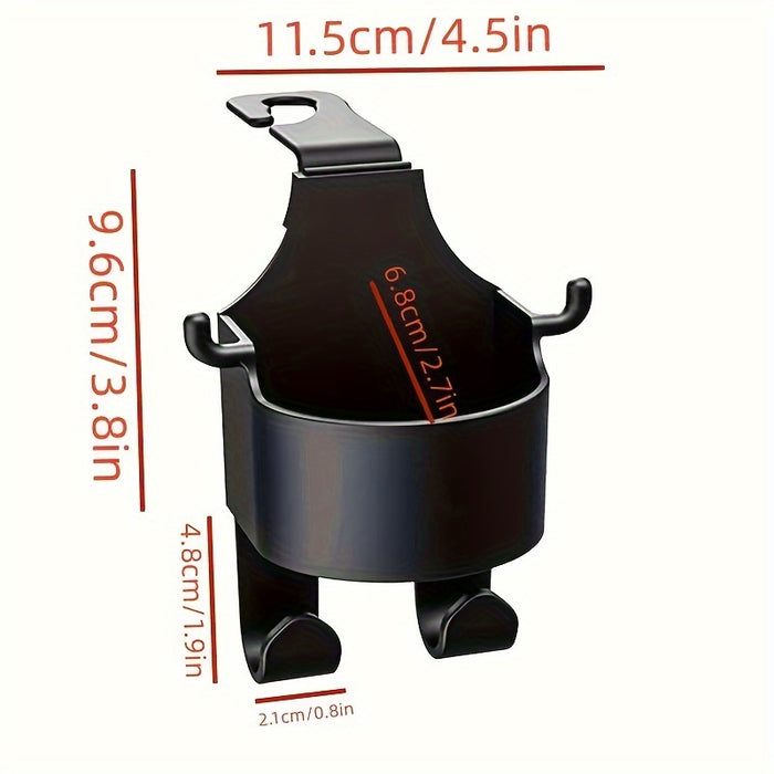1pc Multi-Function Car Organizer with Hook, Cup Holder & Storage Box - Durable PP Material for Seat Back Drink and Phone Holder
