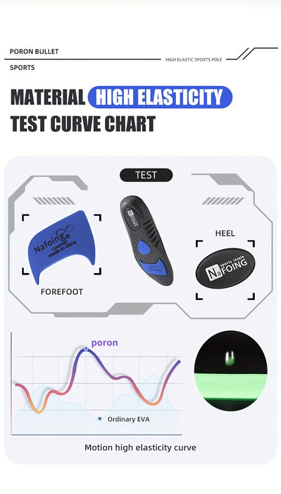 1 Pair COSYLEE High-Elasticity Arch Support Insoles for Running Shoes - Durable EVA Material, Black with Blue Accents, Textured Comfort Design, Ideal for Sports & Casual Footwear, Shoe Accessories