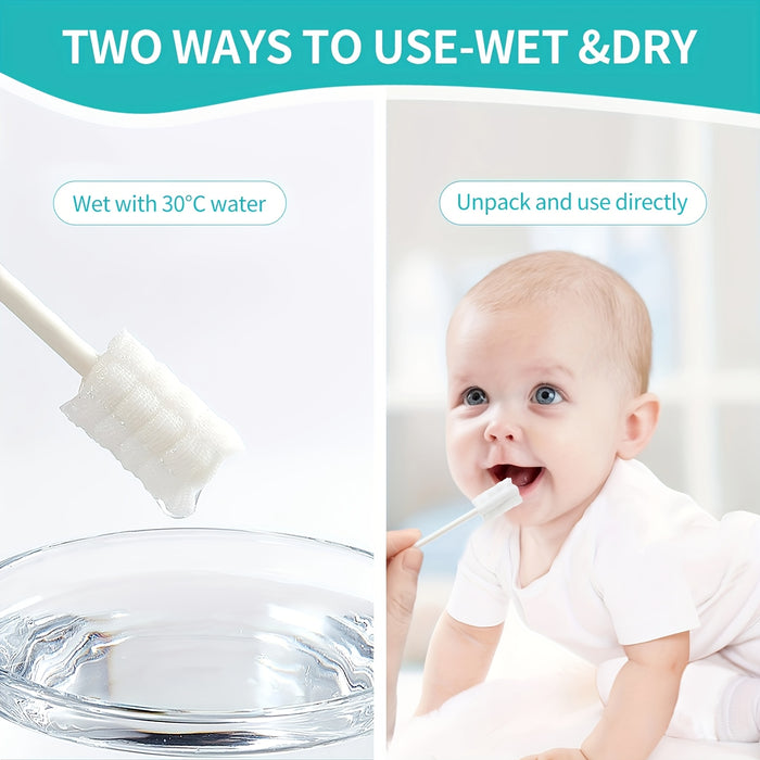Dearlomum Baby Tongue Cleaner, Newborn Baby Toothbrush, 48pcs/96pcs Disposable Infant Toothbrush Clean Baby Mouth, Halloween Christmas Gifts Gauze Gum Cleaner Toothbrush Baby Oral Cleaning Stick Dental Care For 0-36 Month Bab
