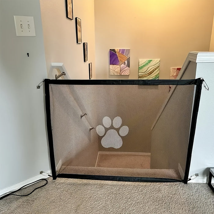 Secure Portable Pet Safety Gate For Doorways - Quick-Fold Mesh Fence For Small Dogs - Adjustable, Childproof, Durable Design For Hallways, Doorways, And Staircases Safety Christmas Gift