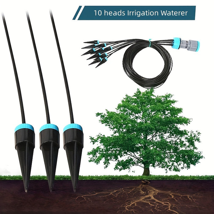 Garden Automatic Watering Device, Gardening Irrigation System, Drip Seepage Device with 10 Dripper Head Kit for Greenhouse Balcony Pot Plants Accessories(Threaded connection: 1/2 inch (20mm)
