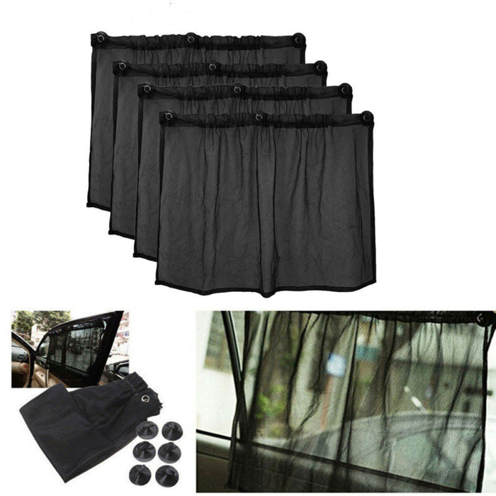 Summer Car Sunshade Curtain Car Side Barrier Suction Cup Curtain Sedan Truck Van Black Gauze Mesh Sunshade