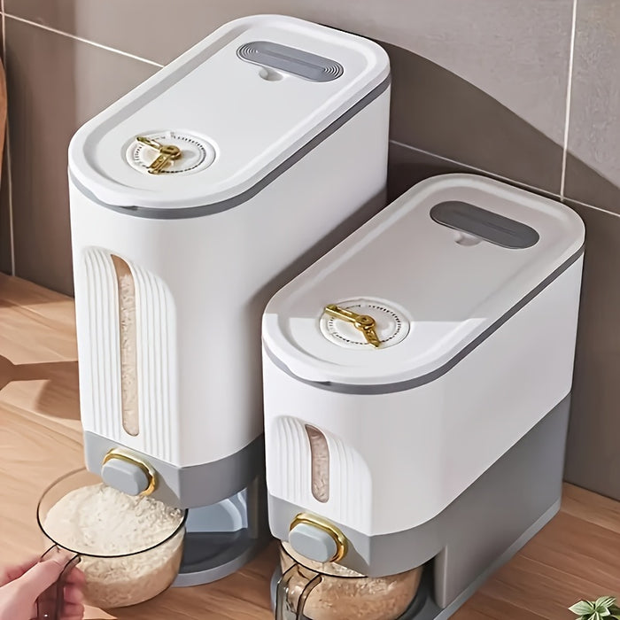 11.02LB/22.05LB Rice Dispenser, Large Dry Grain Storage Container with Measuring Cup And Time Scale, Food Dispenser for Kitchen Organization And Food Storage Room Used to Hold Grain Dry Grain