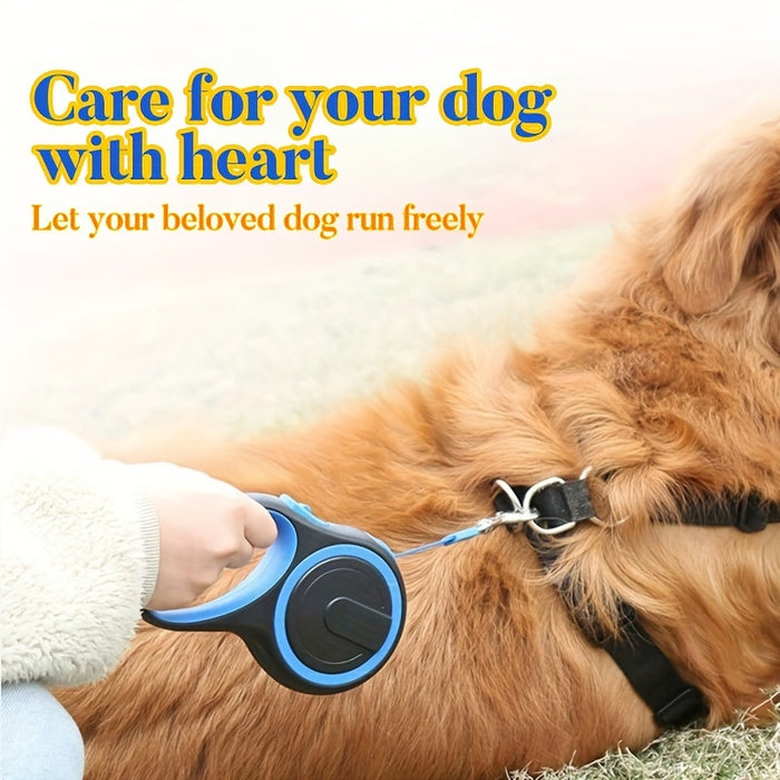 26ft Retractable Dog Leash For Dogs Up To 110lbswith  Anti-Slip Rubber Handle, One-Button Brake