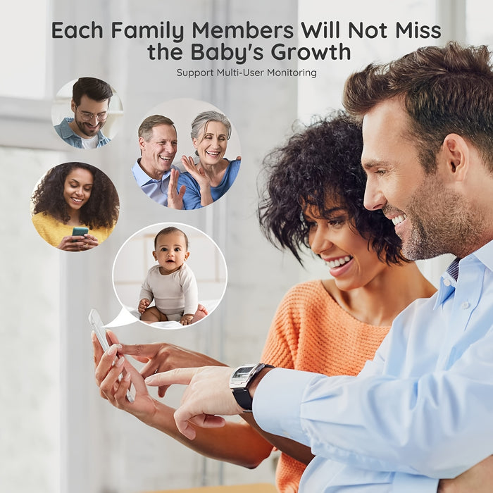 BOIFUN 720P WiFi Youngsters Monitor Camera with App Control, 5" Screen, Motion & Crying Detection, PTZ, Night Vision, Alarm Area, Temperature & Humidity Sensor, Two-Way Talk, ECO Mode, Rechargeable Battery, Smartphone App Com