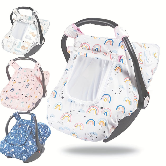 Car Seat Cover Baby, Minky Baby Car Seat Cover, 3 In 1 Carseat Sover For Winter, Winter Carseat Cover For Baby With Storage Bag