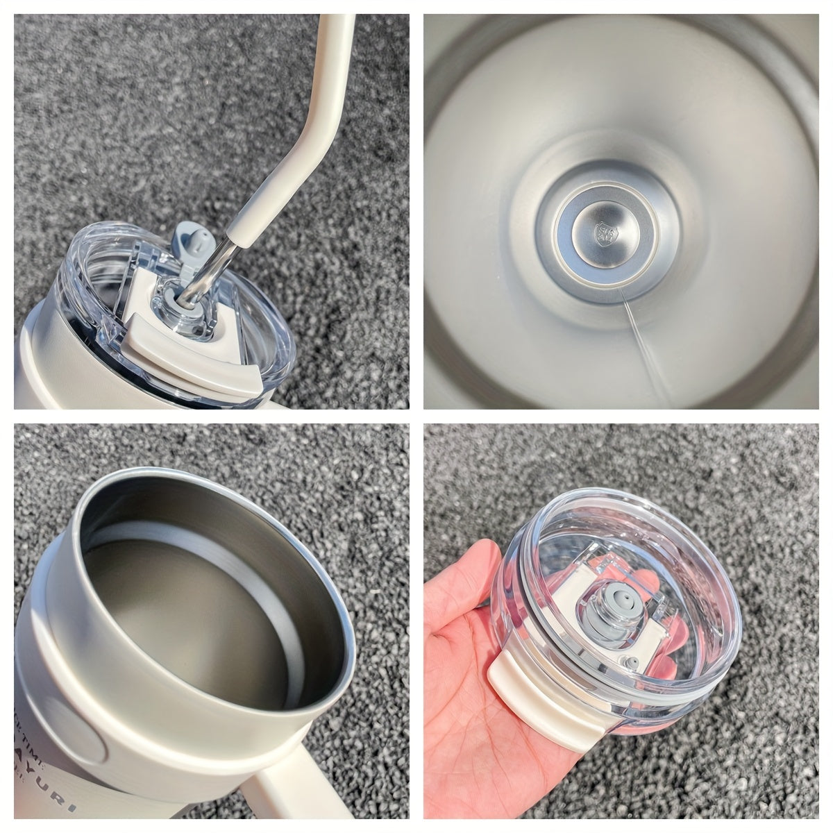 1140ML Stainless Steel Large Capacity Water Cup, Insulation Car and Simple Office Straw Ice Tumbler