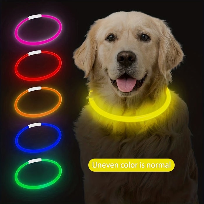 Rechargeable LED Dog Collar with Anti-Loss Feature, Bright Night Light for Dogs