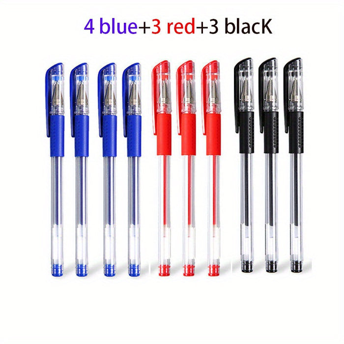 10pcs Gel Pens Set Black Blue Red Refill Gel Pen Bullet Tip 0.5mm School & Office Supplies Stationery kawaii accessories stationery Japanese Office School Cute