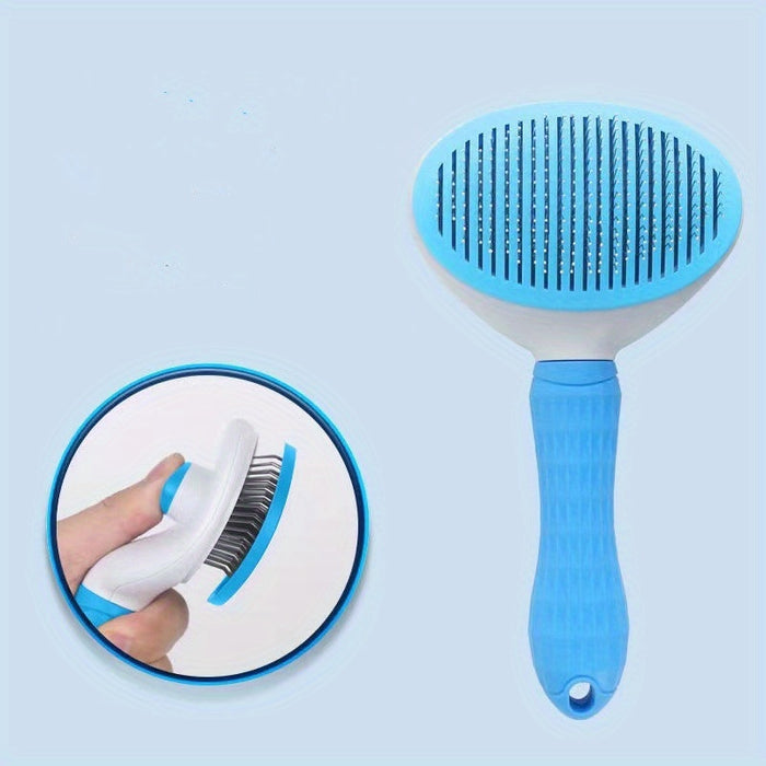 1pc One-Click Cat & Dog Hair Removal Comb with Floating Needle for Easy Pet Grooming