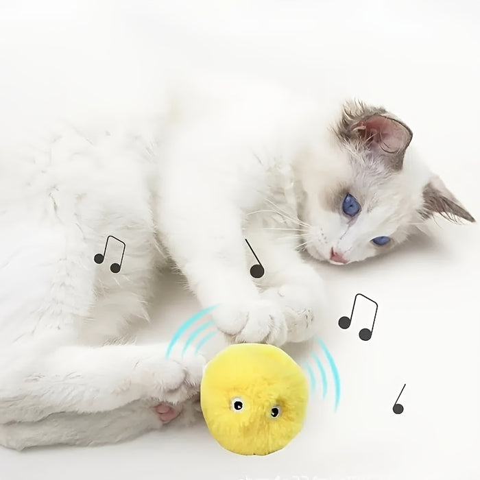 Interactive Cat Plush Ball with Squeaky Toy for Pet Training and Fun